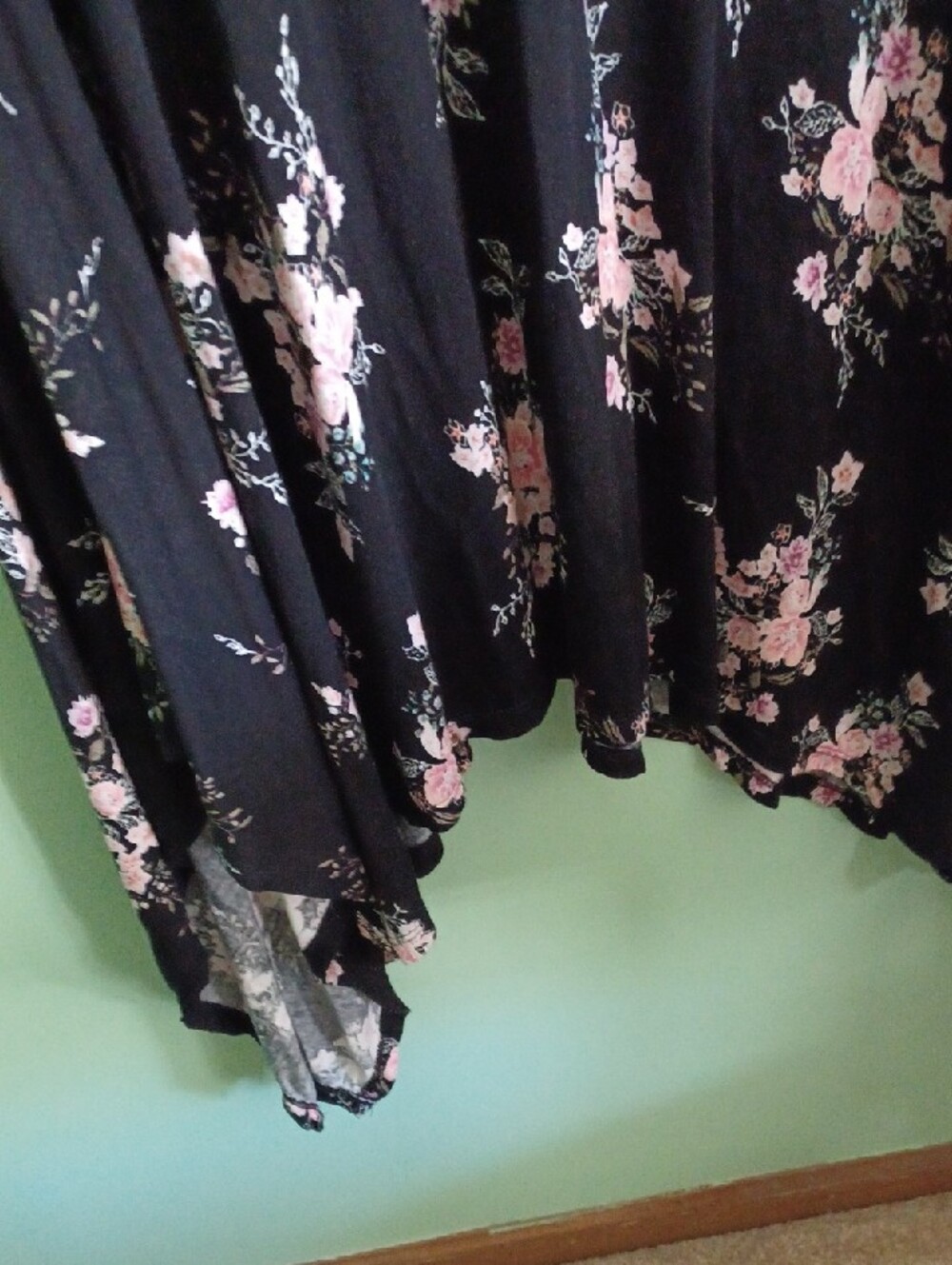 American Rag Black Maxi Dress with Pink Floral Print - Picture 4 of 5